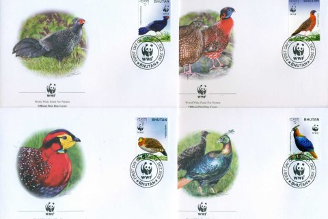Bhutan-2003 WWF Bhutanese Pheasants 4x FDC