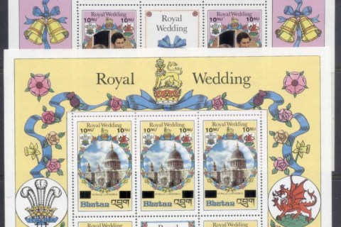 Bhutan-1981-Royal-Wedding-Charles-Diana-Opt-sheetlets-MUH