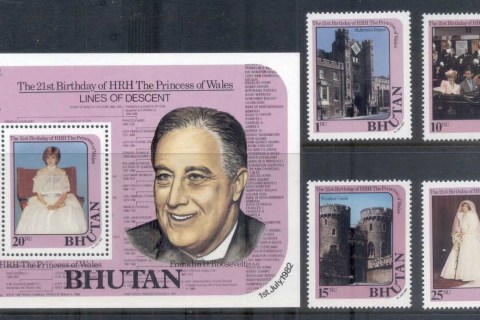 Bhutan-1982-Princess-Diana-21st-Birthday-MS-MUH