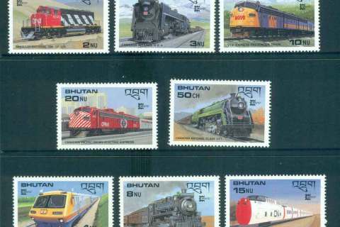 Bhutan-1987-CAPEX-Locomotives-trains-8-MUH-lot51880