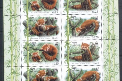 Bhutan-2009-WWF-Red-Panda-sheetlet-MUH