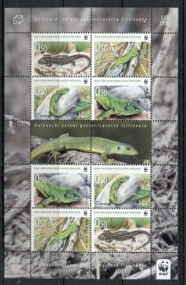 Bosnia-Herzegovina-2010 WWF Green Lizard sheetlet