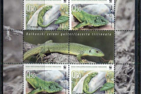 Bosnia-Herzegovina-2010 WWF Green Lizard sheetlet