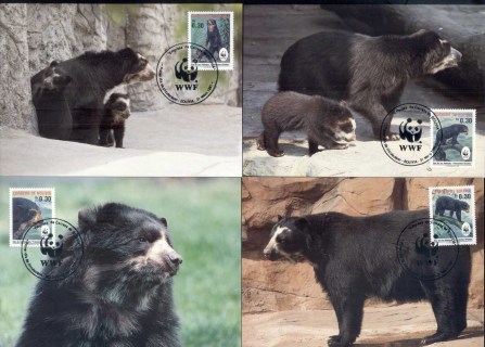 Bolivia 1991 WWF Spectacled Bear Maxicards