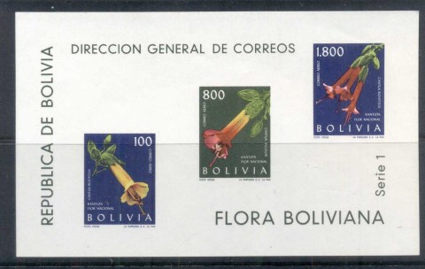 Bolivia-1962-Flowers-Ms-MUH