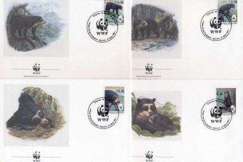 Bolivia 1991 WWF Spectacled Bear FDC