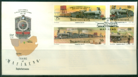Bophuthatswana-1991-Trains-at-Mafeking-FDC