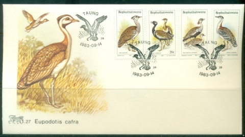 Bophuthatswana-1983-Birds-Bustards-FDC