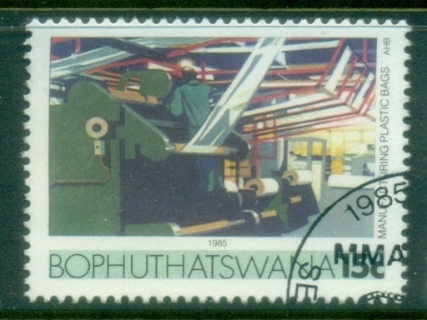 Bophuthatswana-1985-89-Pictorial-15c-Manufacturing-of-Plastic-Bags-FU