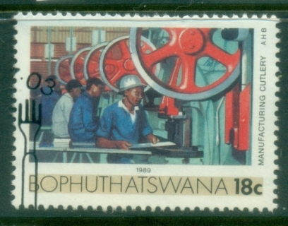 Bophuthatswana-1985-89-Pictorial-18c-Manufacturing-of-Cutlery-FU
