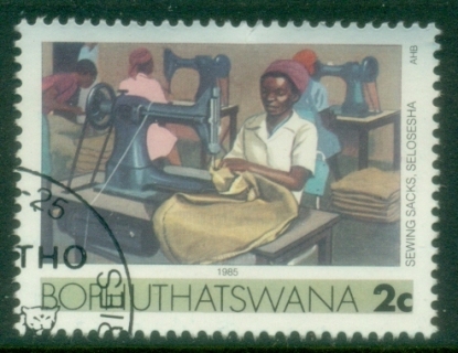Bophuthatswana-1985-89-Pictorial-2c-Sewing-Cloth-Sacks-FU