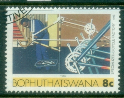 Bophuthatswana-1985-89-Pictorial-8c-Bicycle-Factory-FU