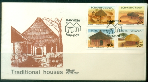 Bophuthatswana-1989-Traditional-Houses-FDC