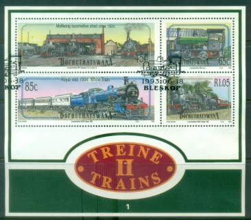 Bophuthatswana-1993-Locomotives-Trains-MS-FU