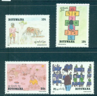 Botswana-1989-Childrens-Drawings-MLH-Lot55341