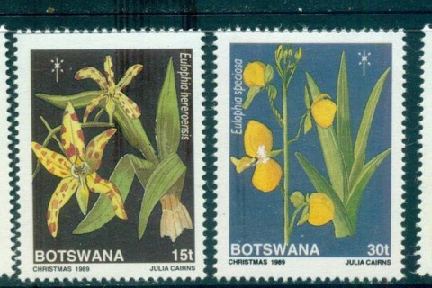 Botswana-1989-Xmas-Orchids-MLH-Lot55342