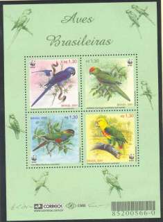 Brazil 2001 WWF Parrots MS