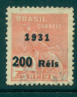 Brazil-1931-Mercury-Opt-1931-200r-Wmk-Estados-Unidas-do-Brasil-FU-lot36161