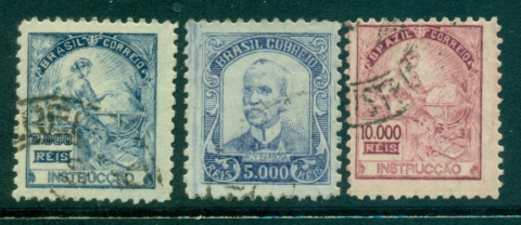 Brazil-1938-Types-of-1918-38-inscribed-Brasil-Correio-Wmk-Brasil-Correio-3-FU-lot36196