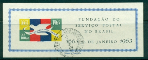 Brazil-1963-Postal-Service-Anniv-MS-FU-lot36487