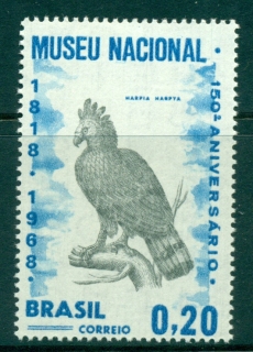 Brazil-1968-National-Museum-Bird-MLH-lot35402