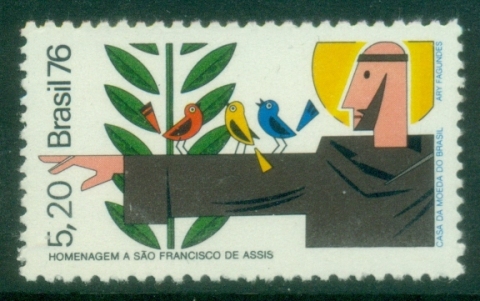 Brazil-1976-The-750th-Anniversary-of-the-Death-of-Saint-Francis-of-Assisi-1181-1226-MUH