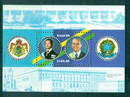 Brazil-1984-Visit-of-King-Carl-XVI-Gustaf-of-Sweden-MS-MUH-Lot47081