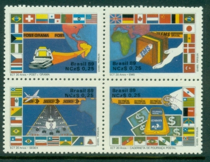 Brazil-1989-The-20th-Anniversary-of-the-Post-and-Telegraph-Department-Postal-Services-MUH