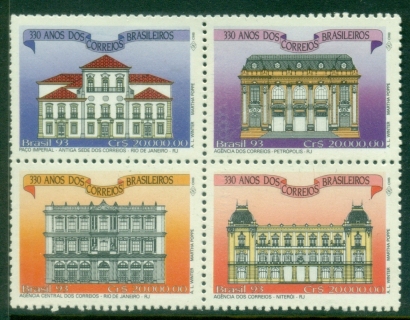 Brazil-1993-International-Stamp-Exhibition-Brasiliana-93-Rio-de-Janeiro-Brazil-The-330th-Anniversary-of-the-Postal-Service-MUH