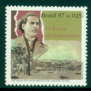 Brazil-1997-The-150th-Anniversary-of-the-Birth-of-Antonio-de-Castro-Alves-Poet-1847-1871-MUH