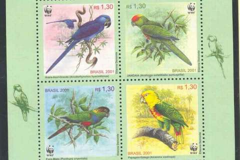 Brazil 2001 WWF Parrots MS