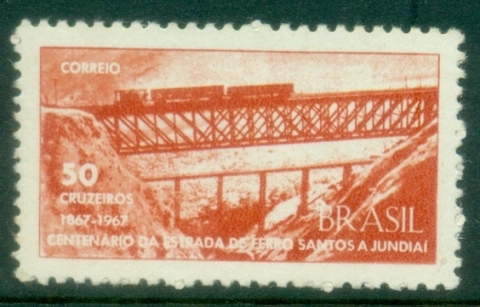 Brazil-1967-The-100th-Anniversary-of-the-Santos-Jundiai-Railway-MUH