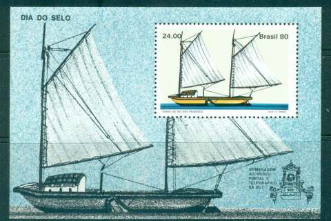 Brazil-1980-Stamp-Day-Ship-MS-MUH-Lot47048