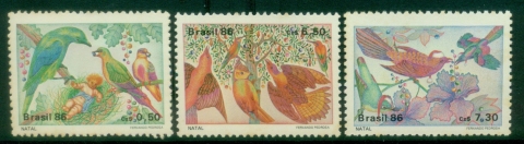Brazil-1986-Christmas-Birds-MUH