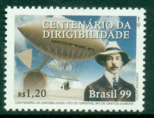 Brazil-1999-The-100th-Anniversary-of-the-Flight-of-Alberto-Santos-Dumonts-Airship-Balloon-Number-3-MUH