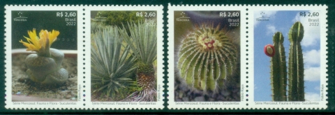 Brazil-2022-MERCOSUR-Issue-Succulents-MUH