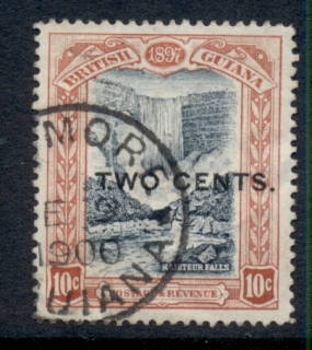 British-Guiana-1899-Kaieteur-Falls-Surch-2c-on-10c-FU