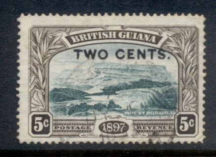 British-Guiana-1899-Mt-Roraiama-Surch-2c-on-5c-FU