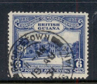 British-Guiana-1931-KGV-Pictorial-Georgetown-Public-Building-6c-FU