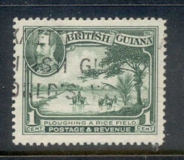 British-Guiana-1934-KGV-Pictorial-Ploughing-a-Rice-Field-1c-FU