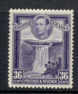 British-Guiana-1938-52-KGVI-Pictorial-36c-Perf-12-MLH