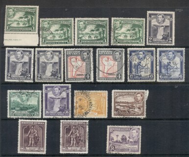 British-Guiana-1938-52-KGVI-Pictorials-Asst-MUH-FU