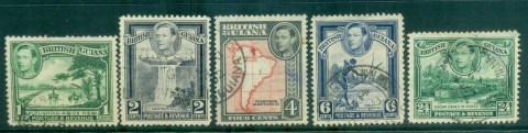 British-Guiana-1938-52-KGVI-Pictorials-Asst-faults-FU-lot79326