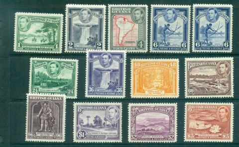 British-Guiana-1938-52-KGVI-Pictorials-MLH-lot62154