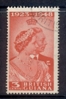 British-Guiana-1948-KGVI-Silver-Wedding-3c-FU