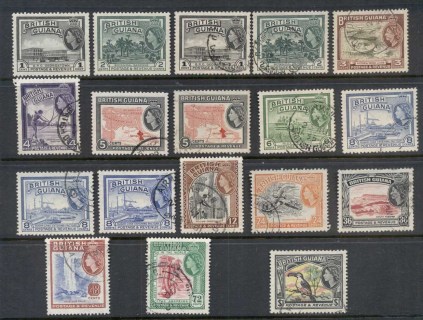 British-Guiana-1952-QEII-Pictorials-Asst-MUH-FU