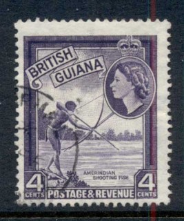 British-Guiana-1954-QEII-Pictorials-Indian-Shooting-Fish-4c-FU_1