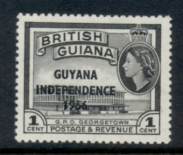 British-Guiana-1966-67-QEII-Pictorial-Independence-Opt-1c-MUH