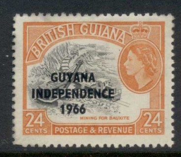 British-Guiana-1966-67-QEII-Pictorial-Independence-Opt-24c-MNG