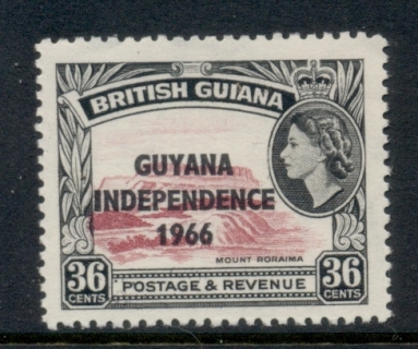 British-Guiana-1966-67-QEII-Pictorial-Independence-Opt-36c-MUH